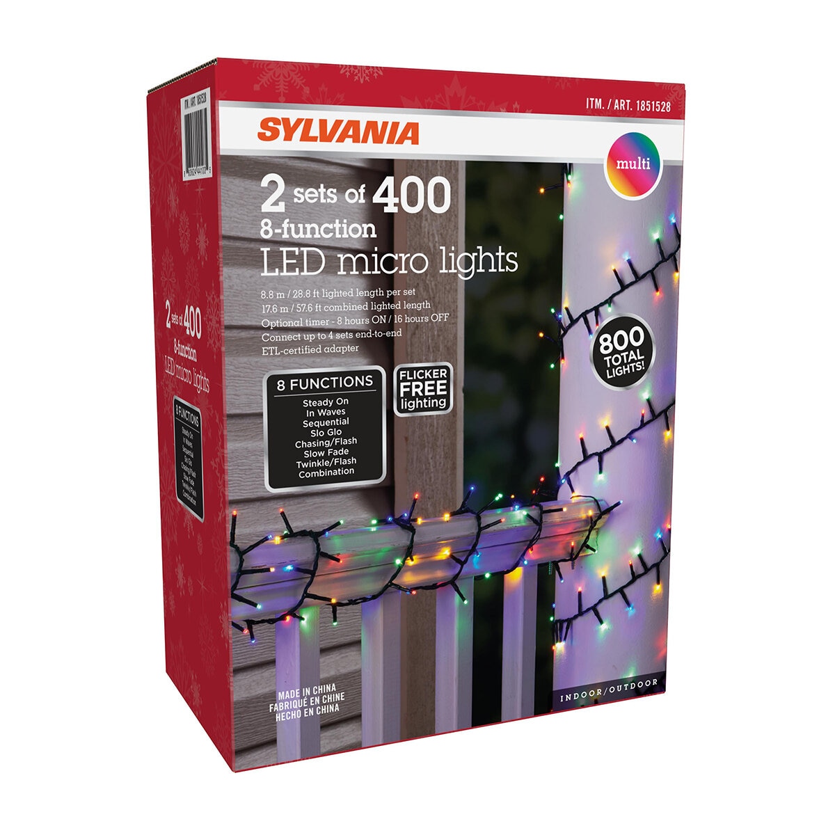 Serie Navideña de 400 Luces LED, 2 Pzas