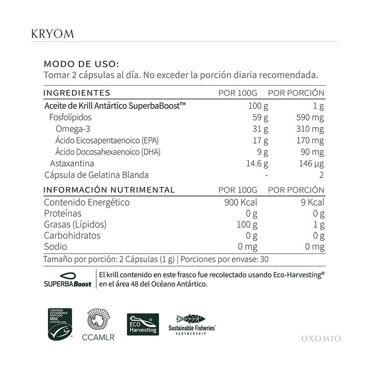 Oxomio Kryom Refill Bundle 2 Bolsas de 60 Cápsulas c/u Oxomio Kryom Refill Bundle 2 Bolsas de 60 Cápsulas c/u