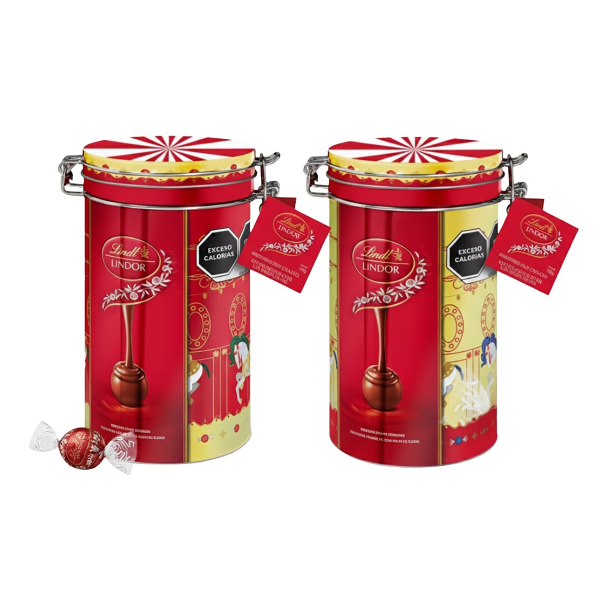 Lindt Lata Carrusel con Chocolates de Relleno Suave 2/192 g