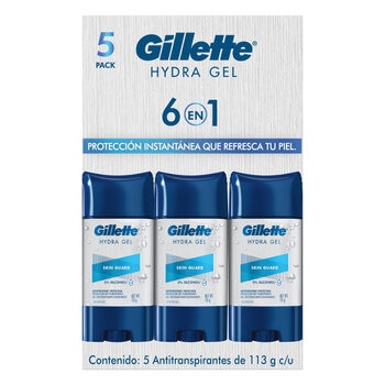 Gillette Antitranspirante en Gel 6 en 1 Skin Guard 5 pzas de 113 g Gillette Antitranspirante en Gel 6 en 1 Skin Guard 5 pzas de 113 g