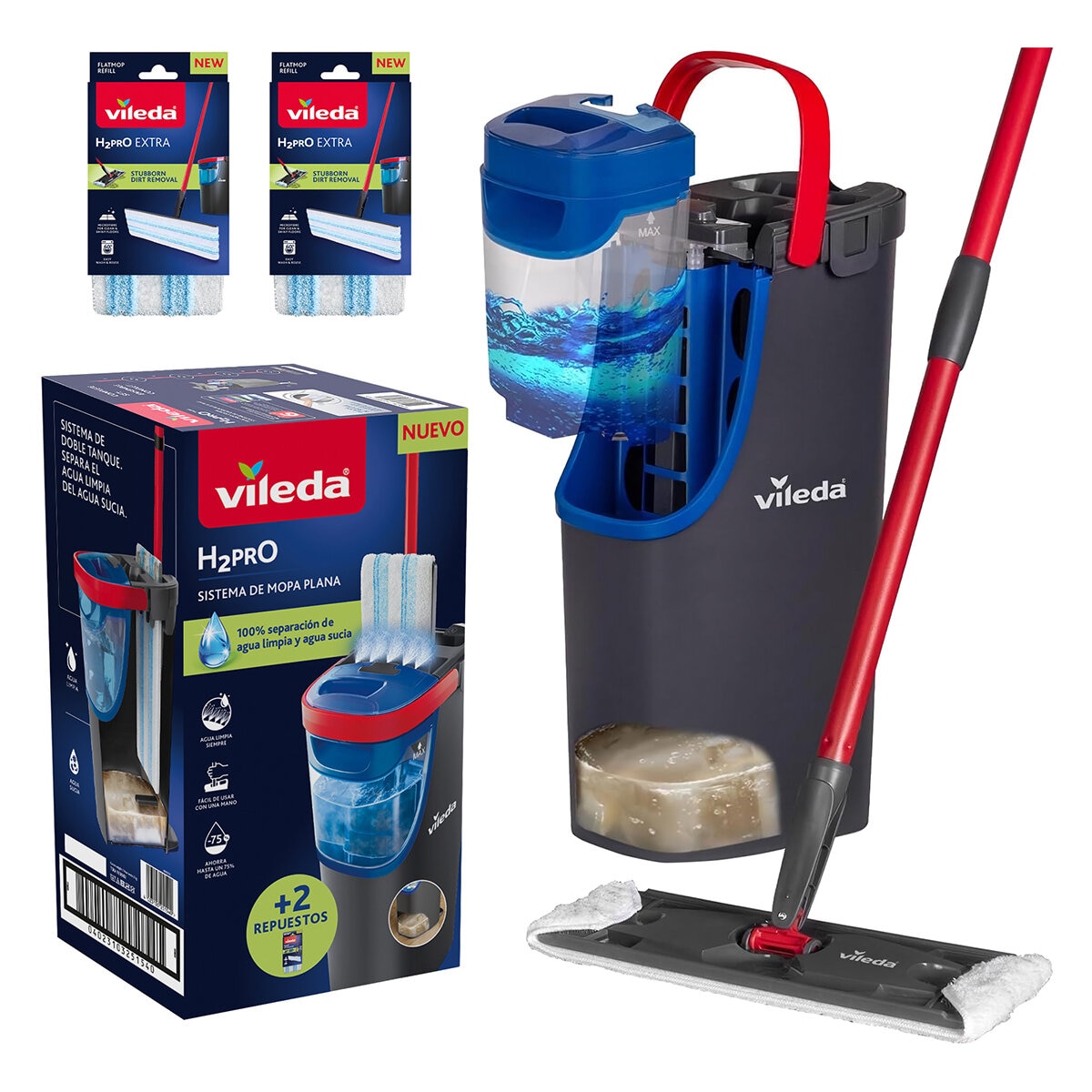 Vileda H2Pro Sistema de Limpieza 3 pzas