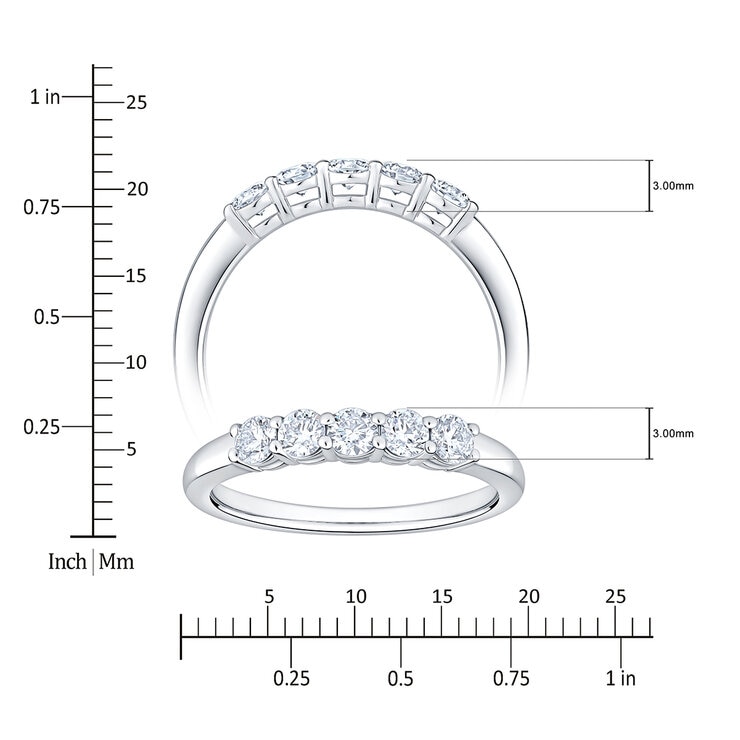 Anillo de Diamantes 0.50ctw, Oro Blanco 14K