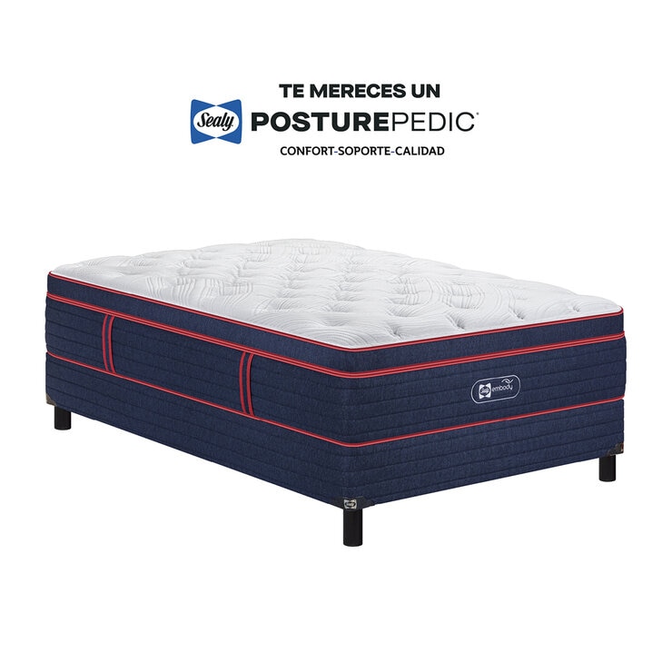 Sealy, Embody Soft Red, Colchón y Box Matrimonial