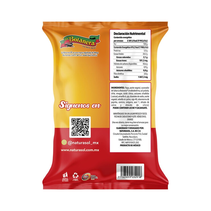 Naturasol Papas Onduladas con Sabor a Botanera 500 g