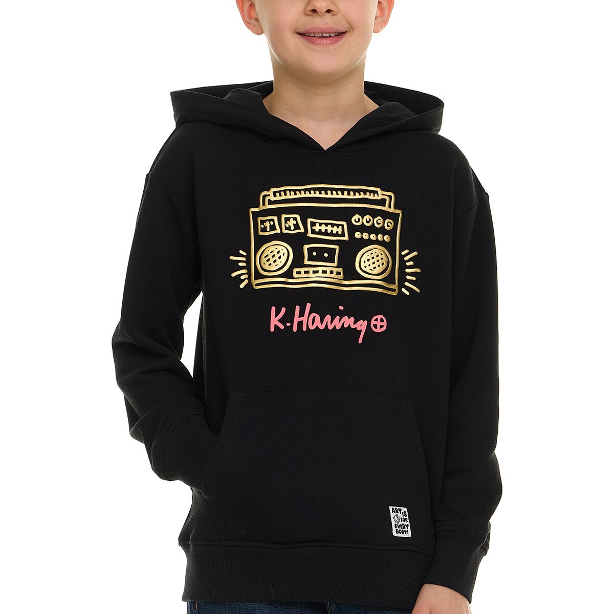 Keith Haring Sudadera para Niños y Niñas Negro 10 / 12 Años
