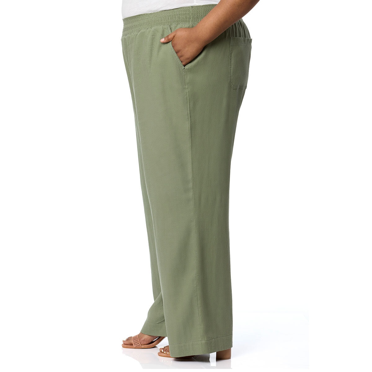Briggs Pantalones tipo lino para Dama Verde Mediana