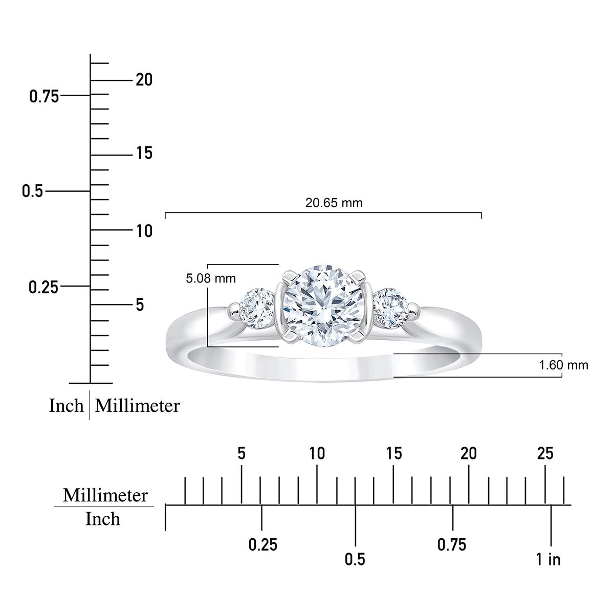 Anillo, Diamantes, 0.60ctw, Oro Blanco 14K