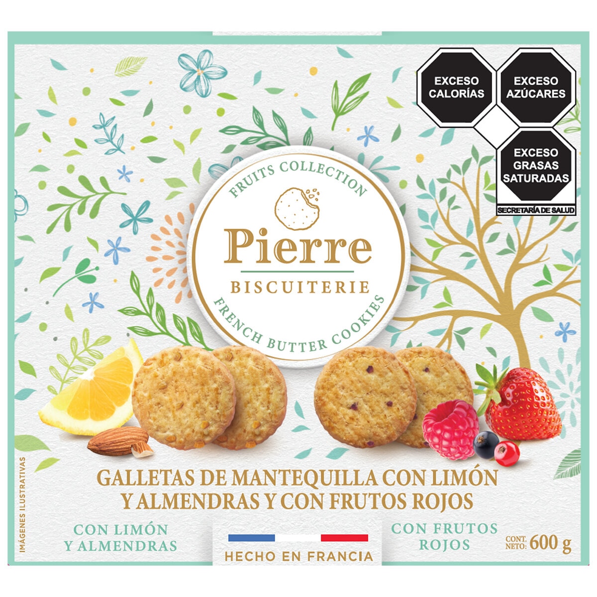 Pierre Biscuiterie Galletas De Mantequilla Con Limón y Frutos Rojos 600g