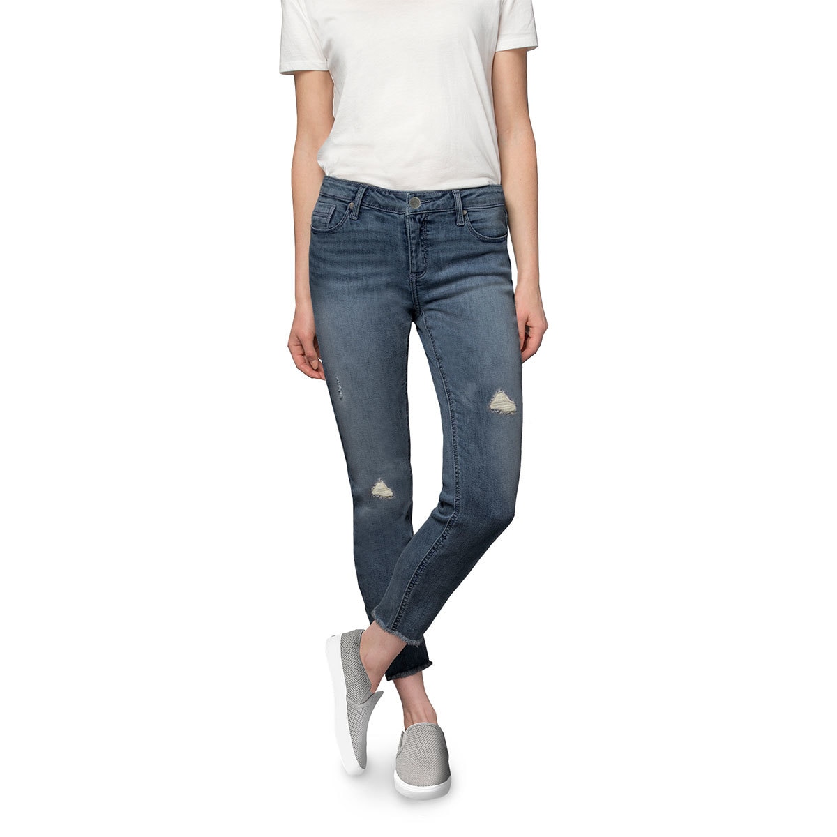 Buffalo David Bitton, Pantalón de Mezclilla Deslavado Obscuro para Dama