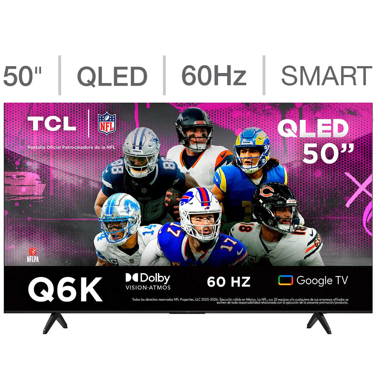 TCL Pantalla 50" QLED 4K Google TV