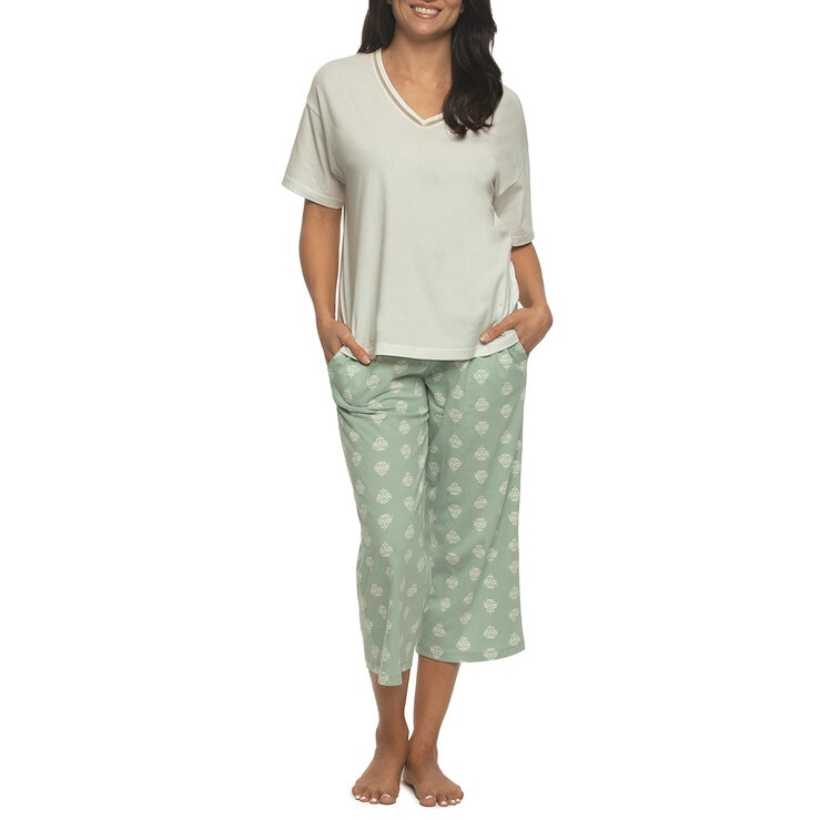 Black Bow Conjunto de Pijama para Dama Verde Extra Grande