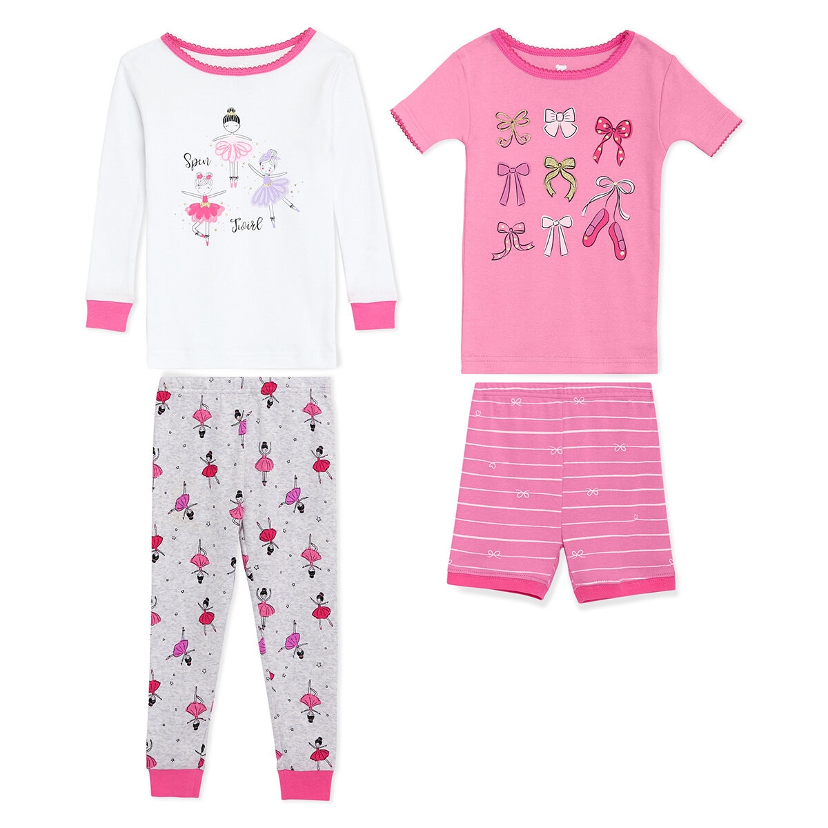 Koala Kids Pijama 4 piezas para Niños y Niñas Rosa 6 Años