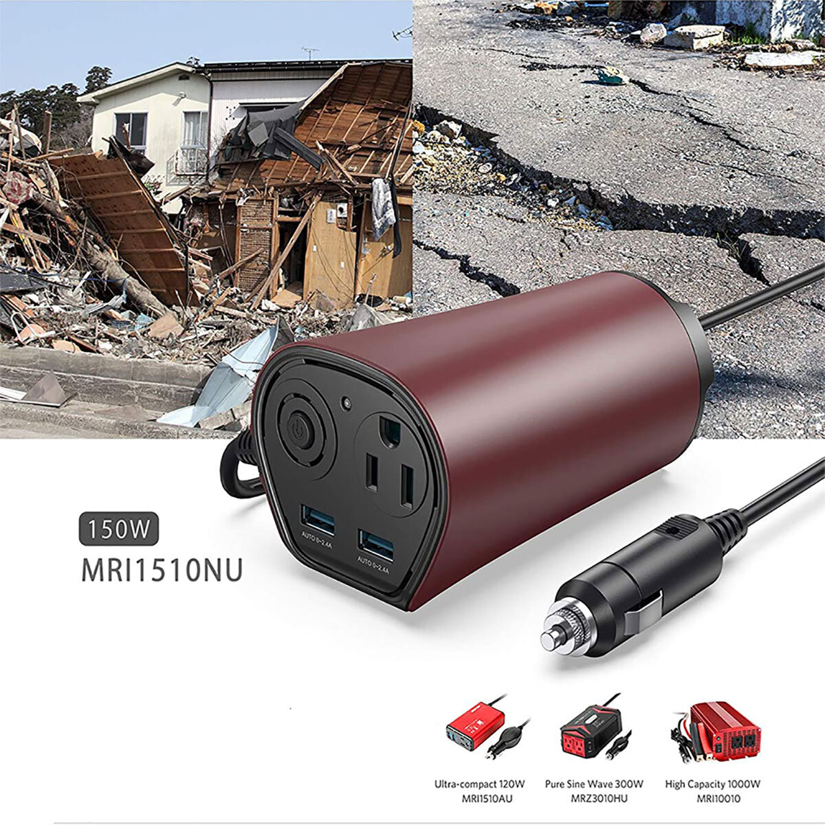 Bestek, Inversor de Corriente Porta Vasos MRI1511NU