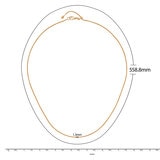 Collar, Oro Amarillo de 14kt, 55.88cm