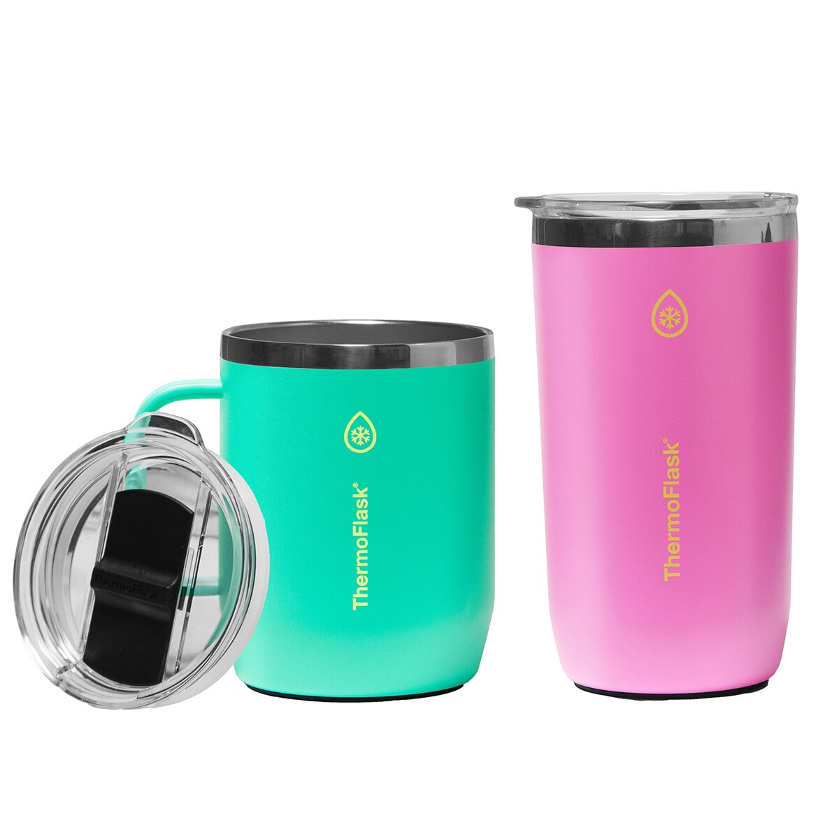 ThermoFlask Juego de 2 Tazas para Café con Aislamiento al Vacío 355 mL / 474 mL, Varios Colores